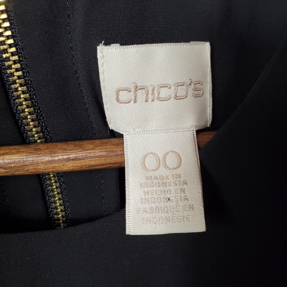 Chico's Black Tank Zippered Back Tulip Hem - Picture 6 of 8